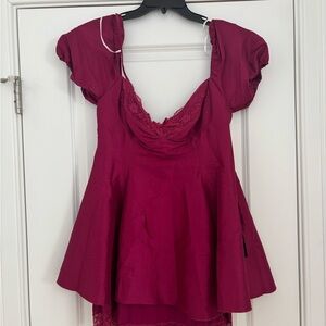 Lulus Corset Lace Magenta Dress